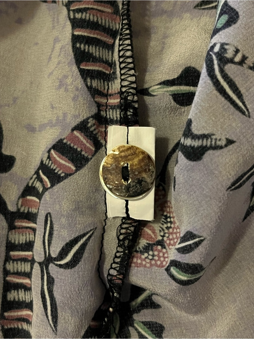 Citron Santa Monica 100% Silk Bird Floral Button Front Tunic Blouse 3X - Picture 11 of 11